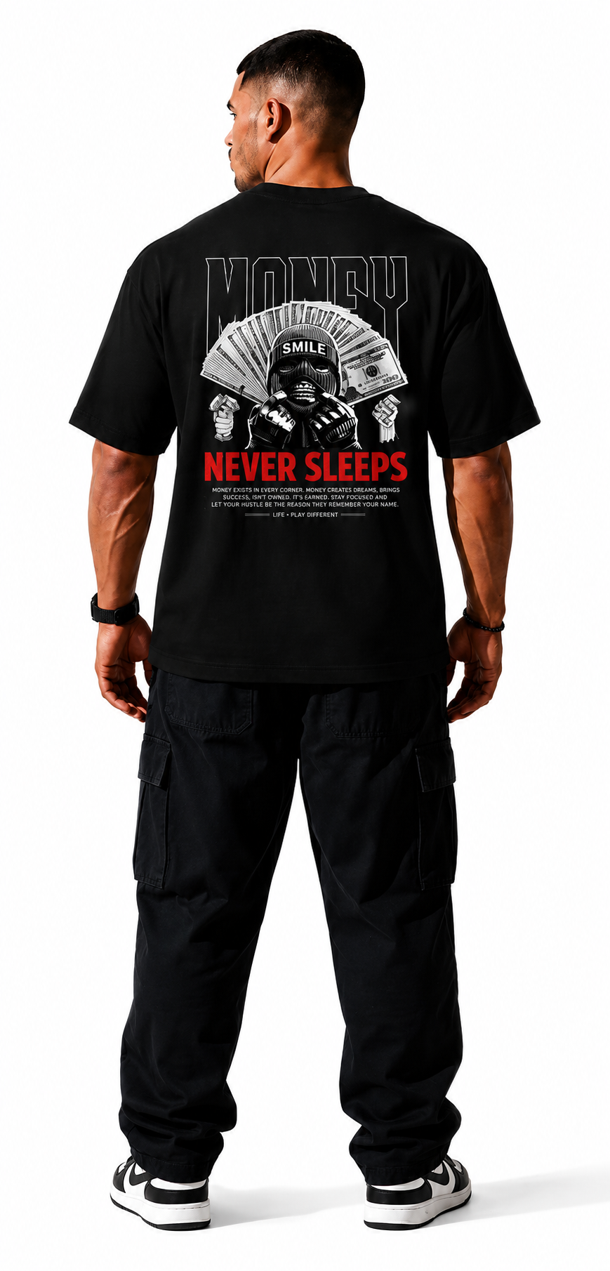 Luckyfits Money Never Sleeps | Unisex Oversized Standard T-Shirt