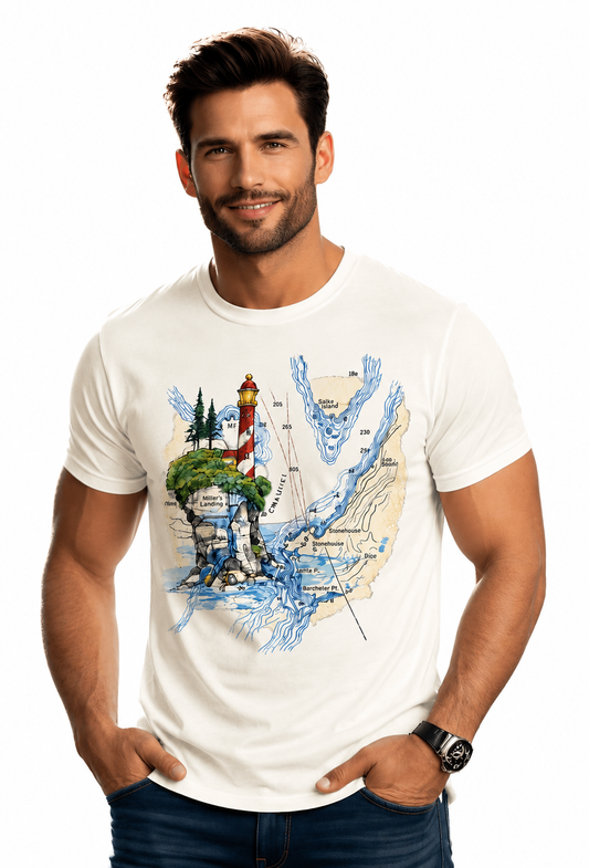 Luckyfits Lighthouse Voyage | Unisex Classic Crew T-Shirt