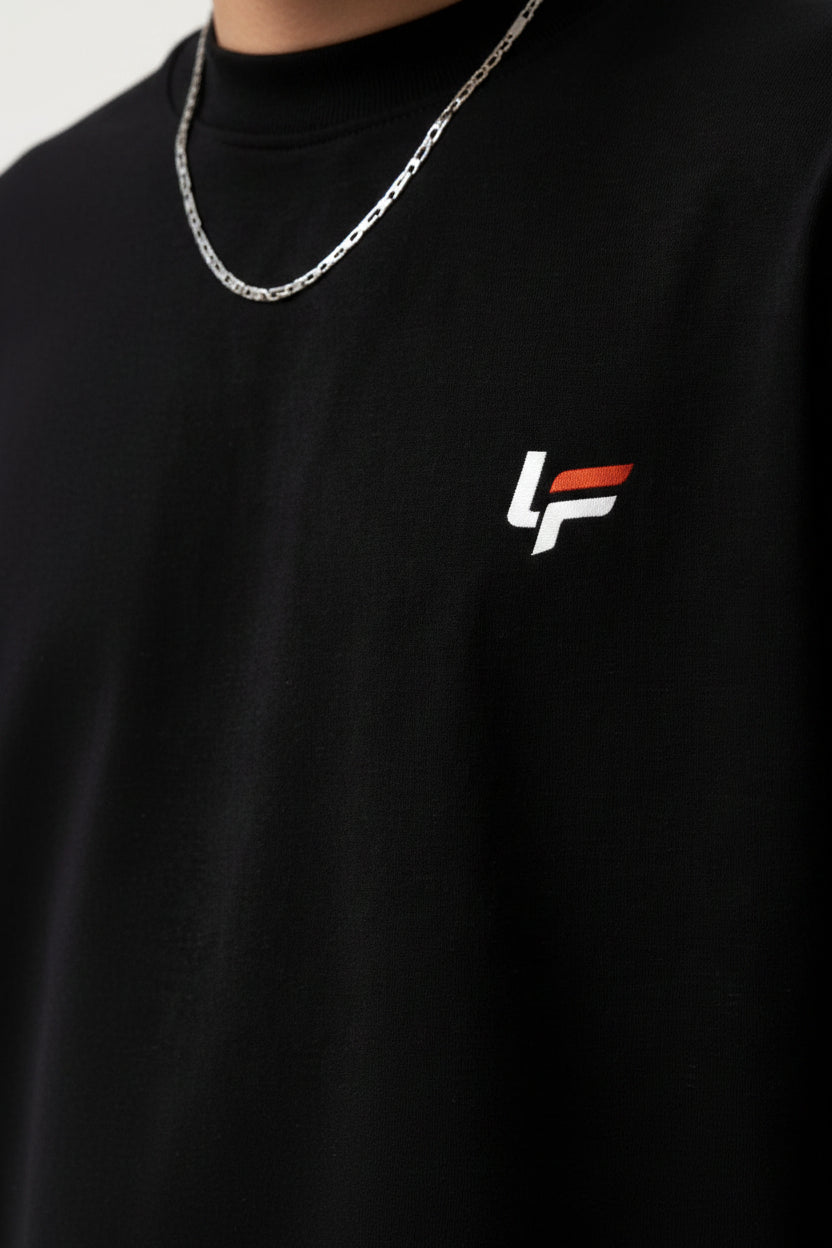 LuckyFits Oversized Graphic T-Shirt – Premium Heavy Cotton Streetwear Tee (Black)